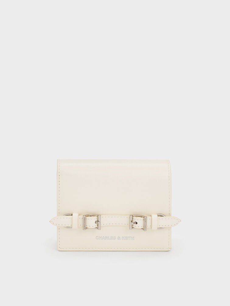 CHARLES & KEITH SLOANE METALLIC CHAIN-HANDLE WALLET – Women Bag (Pearl White)