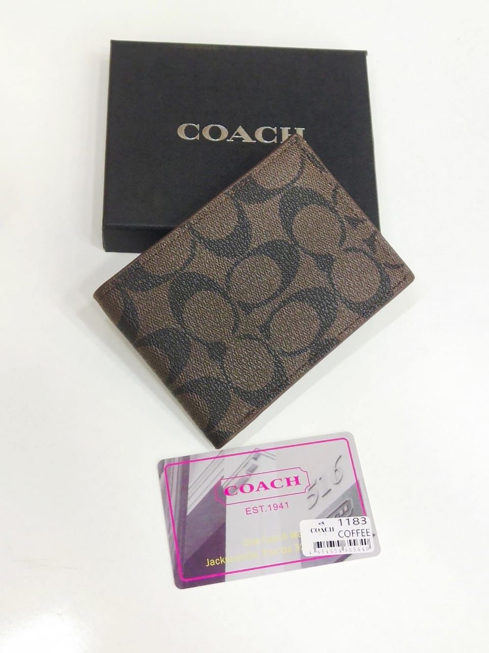 C-O-A-C-H Branded Leather Wallet – Unisex | Master Quality (Brown/Black)