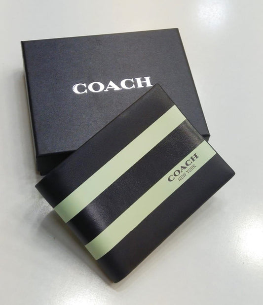 C-O-A-C-H Branded Leather Wallet – Unisex | Master Quality (White/Black)