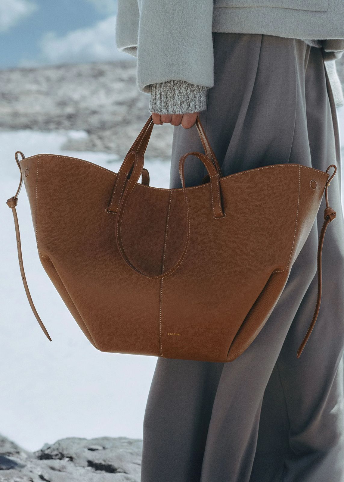 P-O-L-È-N-E Cyme Large Edition Textured – Women Bag (Mustard / Camel / Brown)