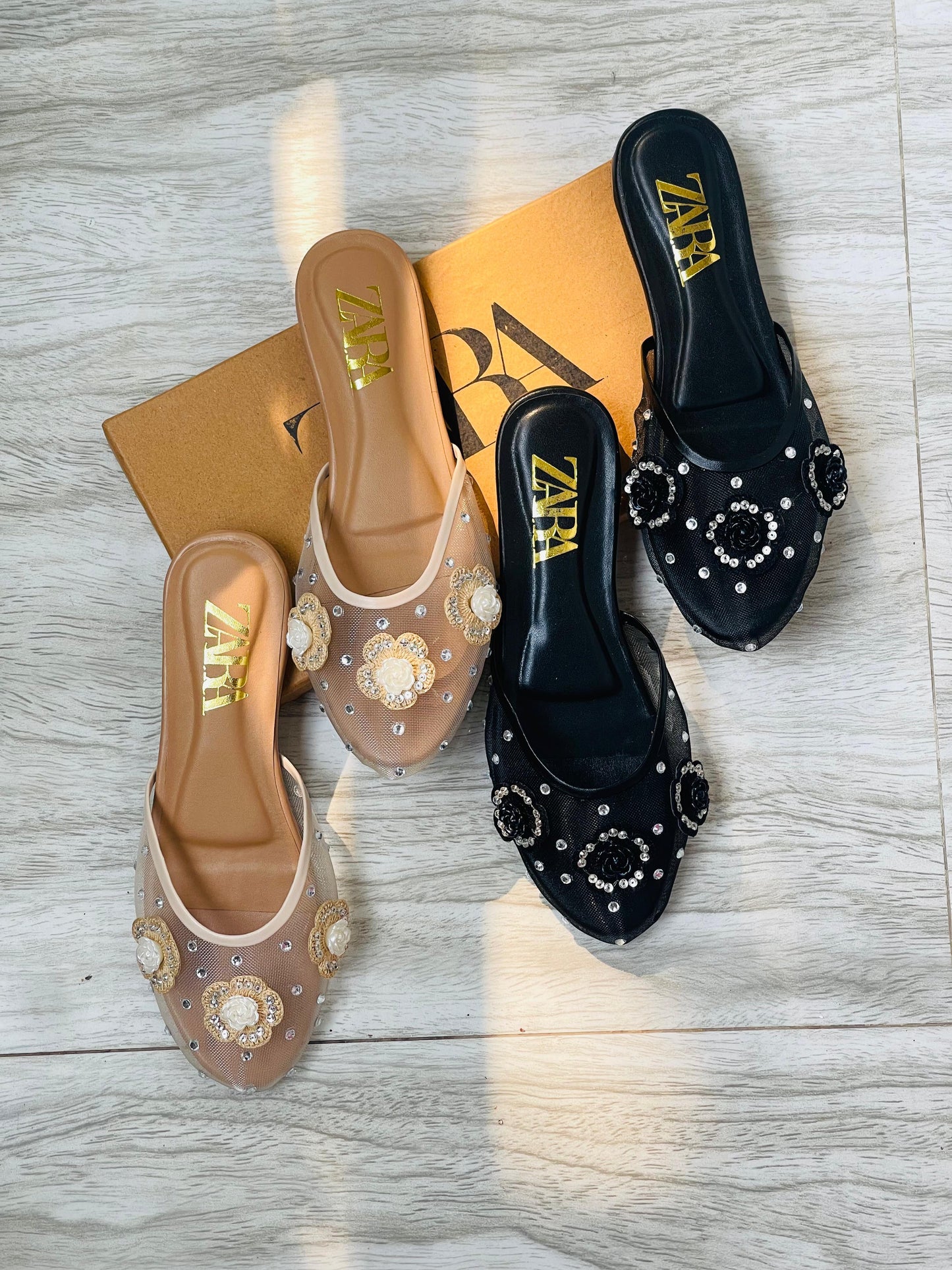 ZARA EMBROIDERED HALF PUMPS – NEW ARRIVAL (Black)