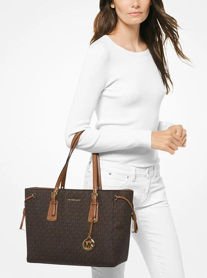 MICHAEL KORS VOYAGER MEDIUM LOGO TOTE – Women Bag (Brown)