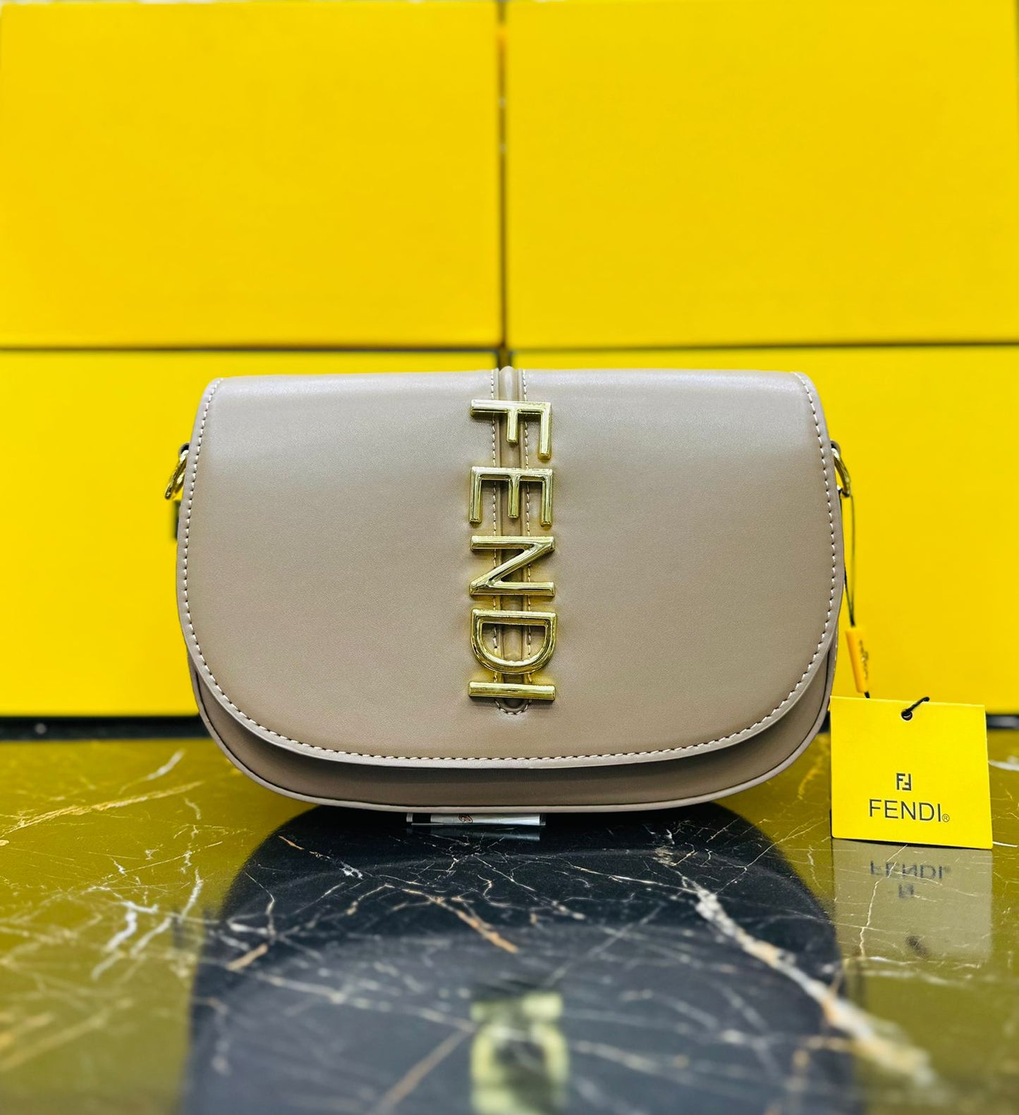 F-E-N-D-I PREMIUM QUALITY DESIGNER – Women Bag (Beige)