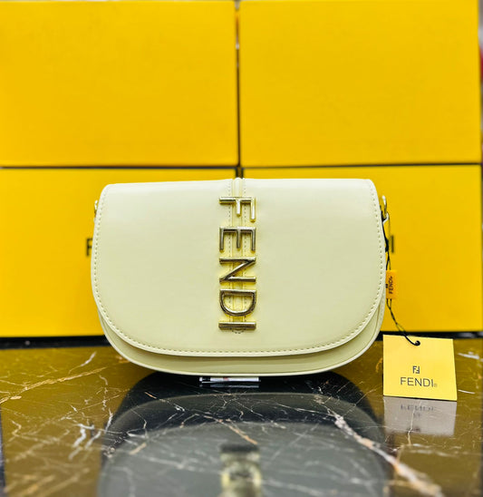 F-E-N-D-I PREMIUM QUALITY DESIGNER – Women Bag (Light Yellow)