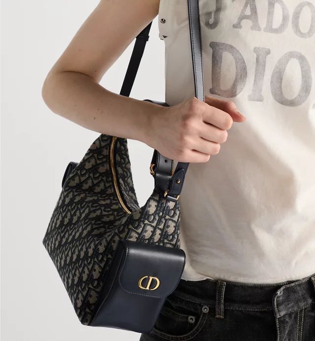 D-I-O-R MEDIUM D-DREAM OBLIQUE JACQUARD – Women Bag (Blue)
