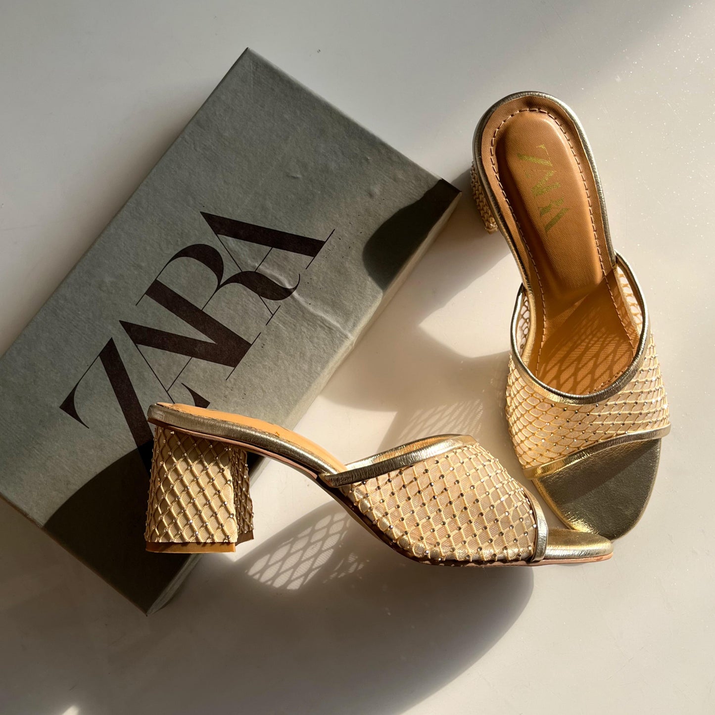 Z-A-R-A Premium Heels for Women – Stylish Footwear | Brand Box (Golden Brown)