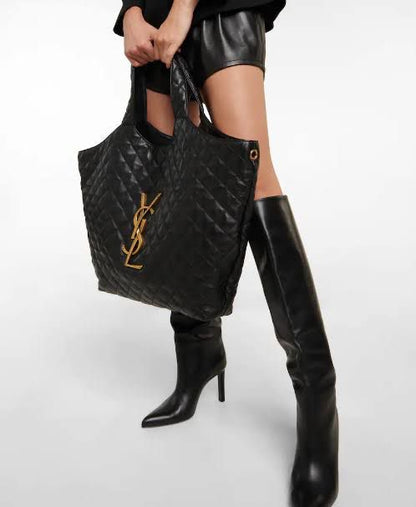 Y-S-L Saint Laurent ICare Quilted Lambskin Women Bag – Black With Dust Bag