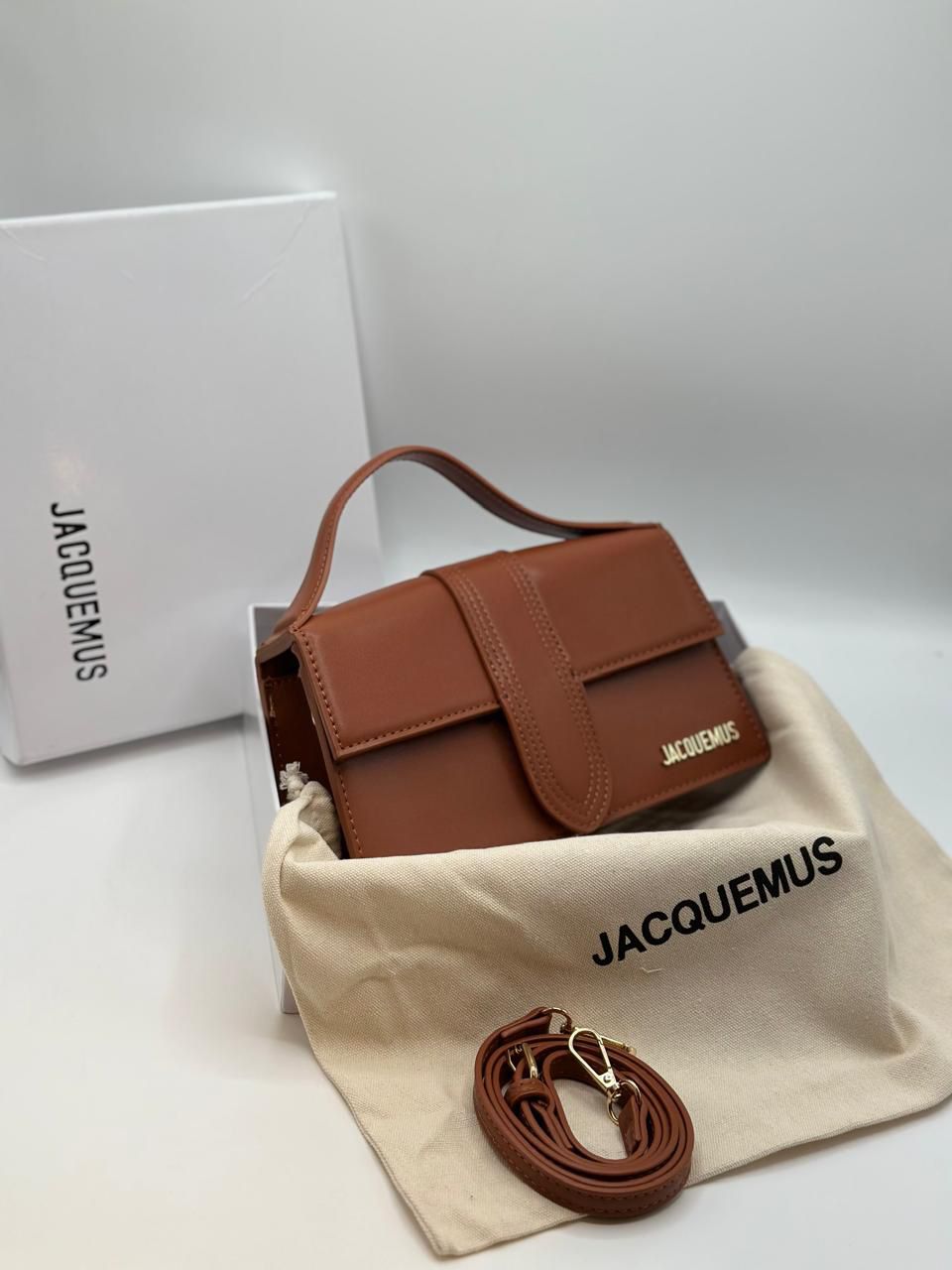 J-A-C-Q-U-E-M-U-S Bambino Women Bag – Premium Quality | With Brand Box & Dust Bag (Brown)