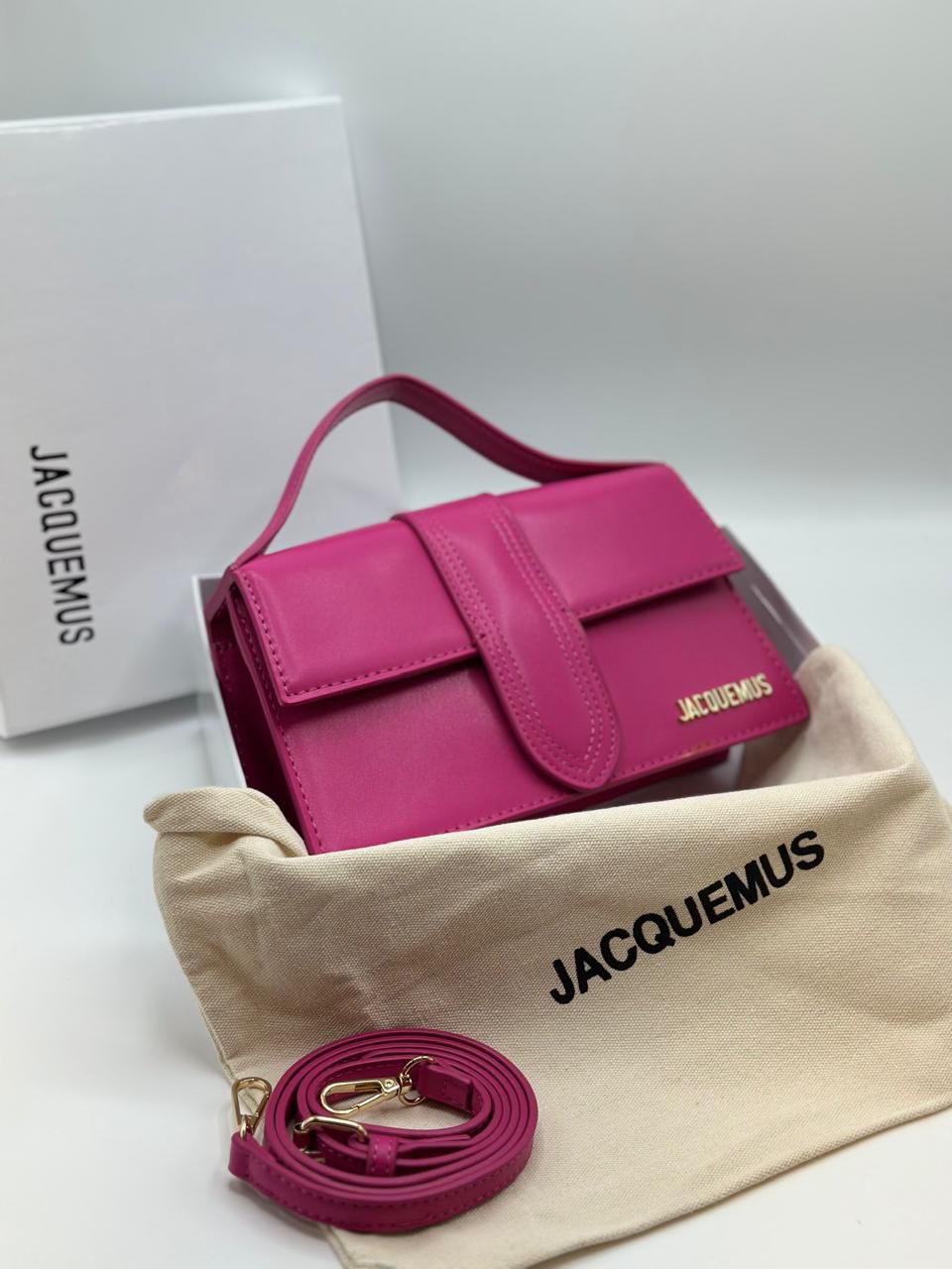 J-A-C-Q-U-E-M-U-S Bambino Women Bag – Premium Quality | With Brand Box & Dust Bag (Pink)