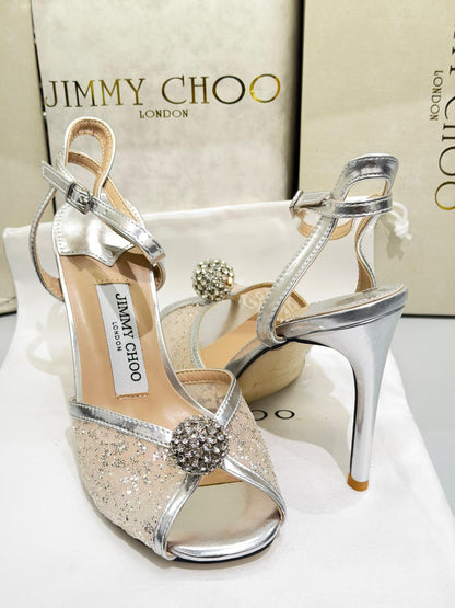 J-I-M-M-Y C-H-O-O Sacora Pearl-Embellished Heel Pumps (Silver Beige)