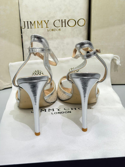 J-I-M-M-Y C-H-O-O Sacora Pearl-Embellished Heel Pumps (Silver Beige)