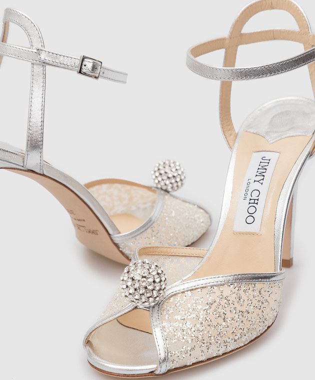 J-I-M-M-Y C-H-O-O Sacora Pearl-Embellished Heel Pumps (Silver Beige)