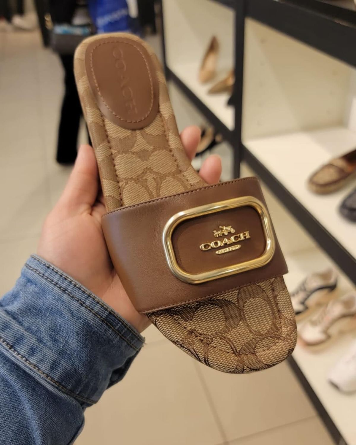 C-O-A-C-H Flat Slides – Premium Women Slides | Everyday Comfort (Brown)