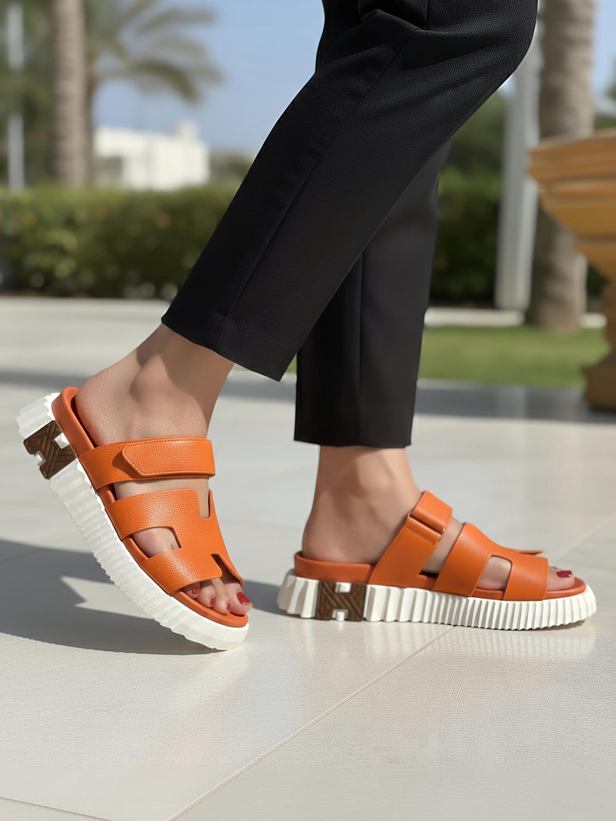 H-E-R-M-E-S INFRE Chypre Sandal – Master Quality Women Sandals (Orange)
