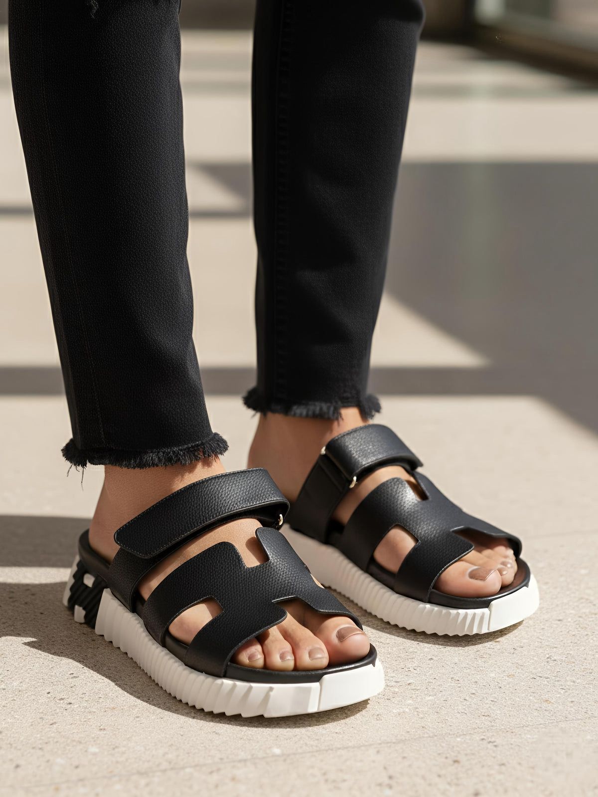 H-E-R-M-E-S INFRE Chypre Sandal – Master Quality Women Sandals (Black)
