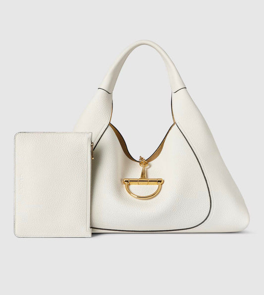 G-U-C-C-I Softbit Maxi Shoulder – Women Bag (White)