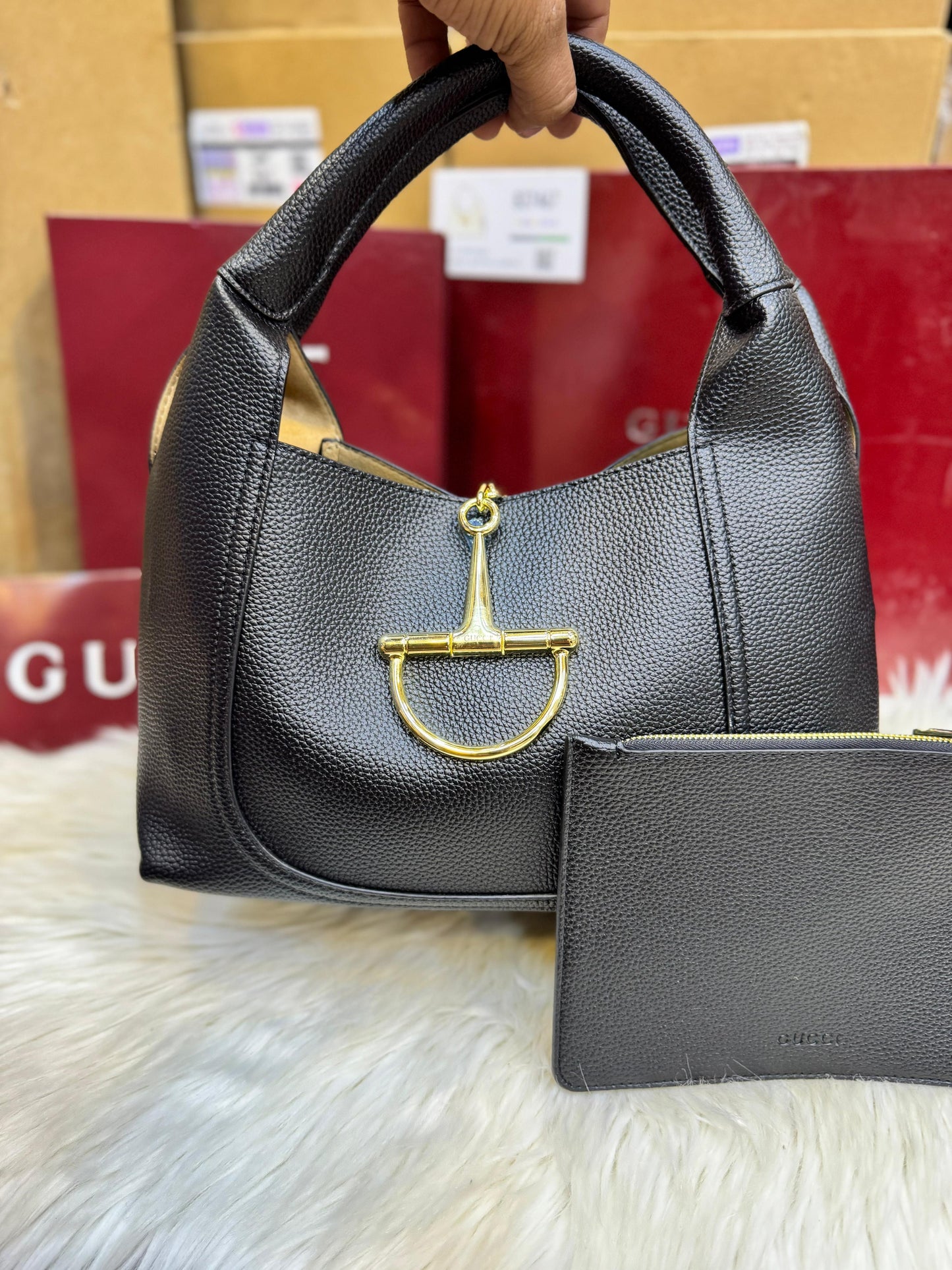 G-U-C-C-I Softbit Maxi Shoulder – Women Bag (Black)