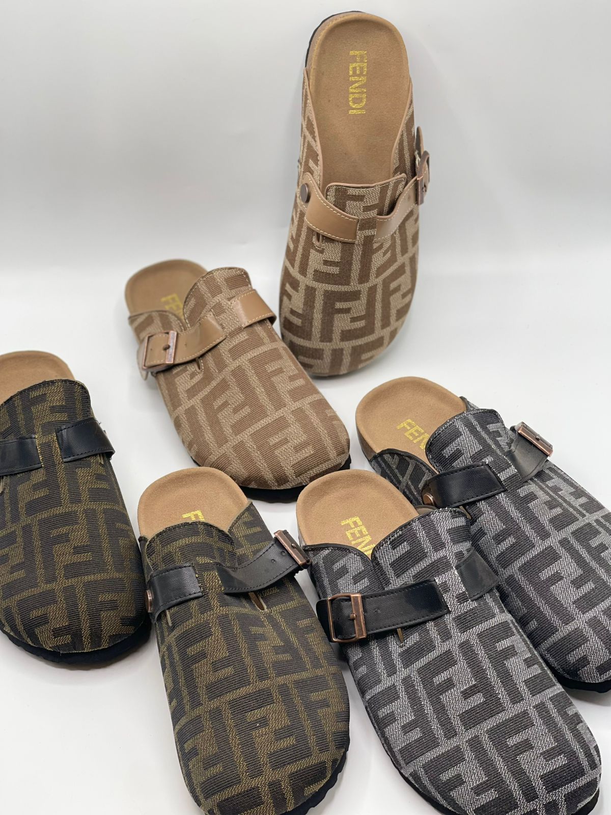 F-E-N-D-I Cotton Pumps – Women Footwear | Sizes 36–41 (Brown)