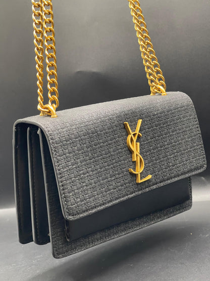 Y-S-L S-A-I-N-T L-A-U-R-E-N-T Sunset Crossbody – Women Bag (Black)