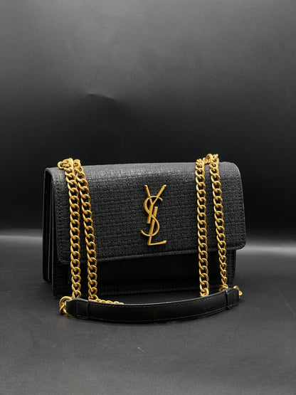Y-S-L S-A-I-N-T L-A-U-R-E-N-T Sunset Crossbody – Women Bag (Black)