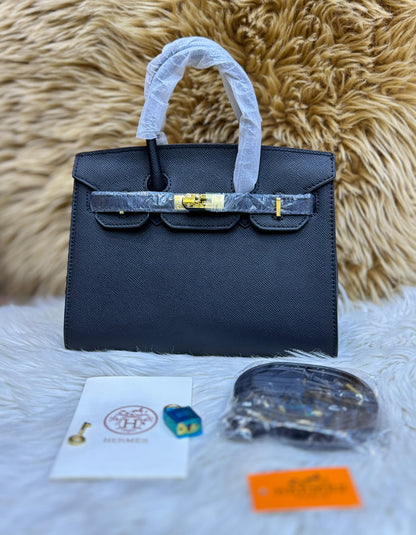H-E-R-M-È-S Bleu Nuit Togo Birkin 25 – Women Bag | Gold Hardware (Black)