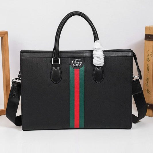 G-U-C-C-I Luxury Signature Large Women Bag | Super Premium Edition (Black-1)