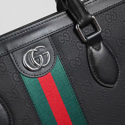 G-U-C-C-I Luxury Signature Large Women Bag | Super Premium Edition (Black-1)