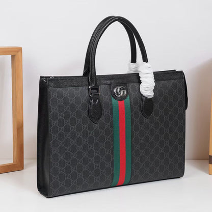 G-U-C-C-I Luxury Signature Large Women Bag | Super Premium Edition (Black-2)