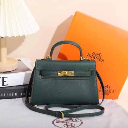 H-E-R-M-È-S Kelly 20 Mini Sellier – Petite Icon Women Bag (Green)