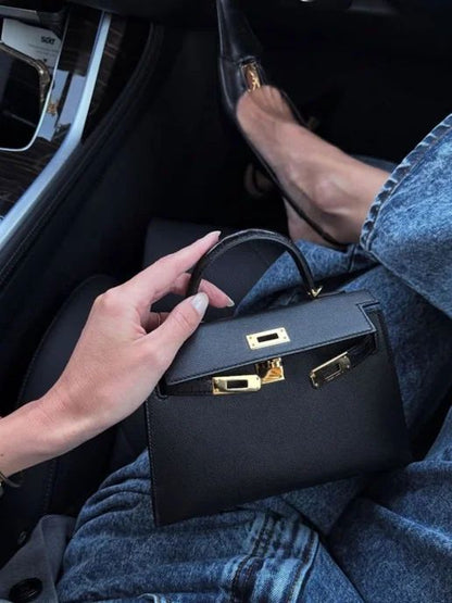 H-E-R-M-È-S Kelly 20 Mini Sellier – Petite Icon Women Bag (Black)