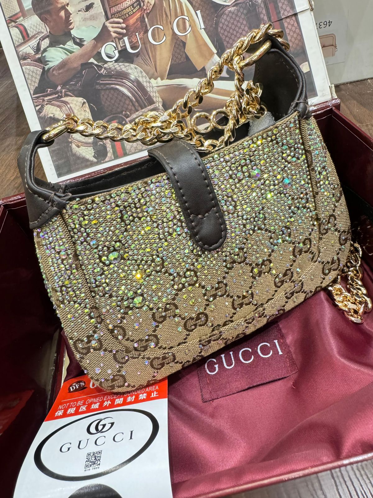 G-U-C-C-I Jackie Notte Mini Crystal Women Bag – Premium Edition