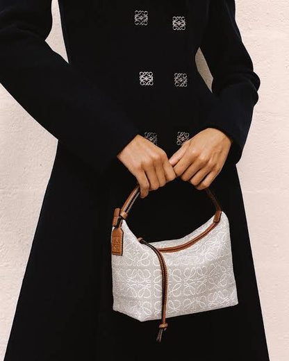 L-O-E-W-E Cubi Anagram Crossbody – Premium Women Bag (Brown/White)