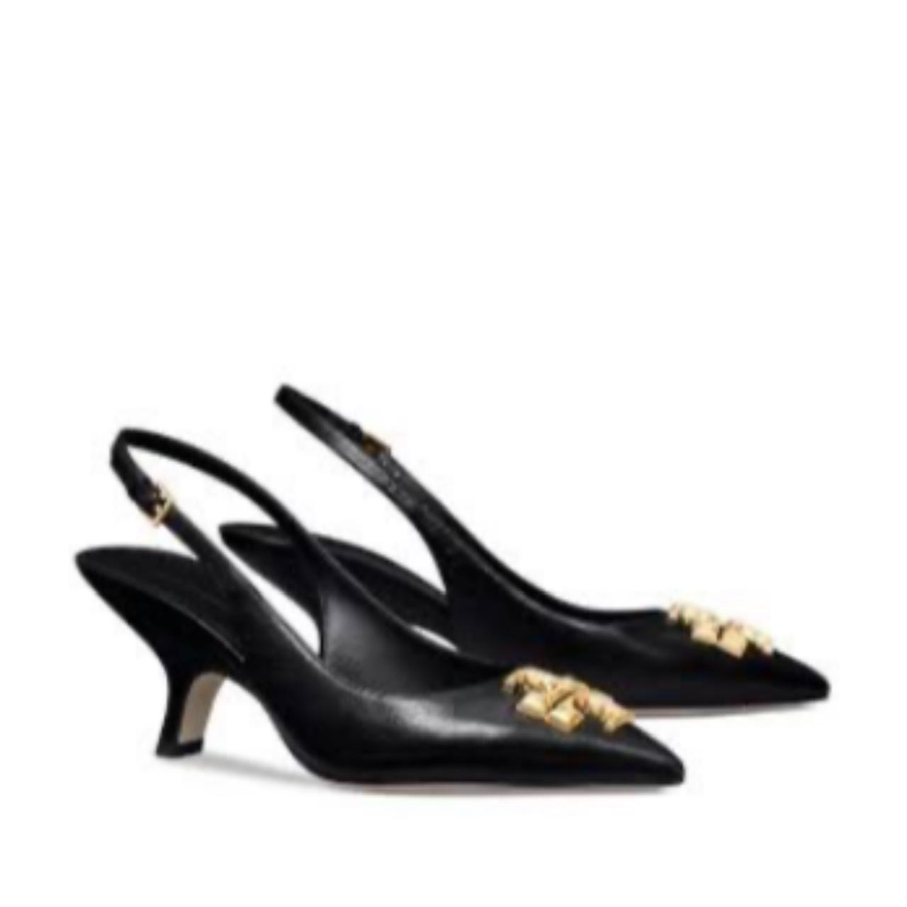 T-O-R-Y B-U-R-C-H Inspired Slingback Heel – Elegant Women Footwear (Black)