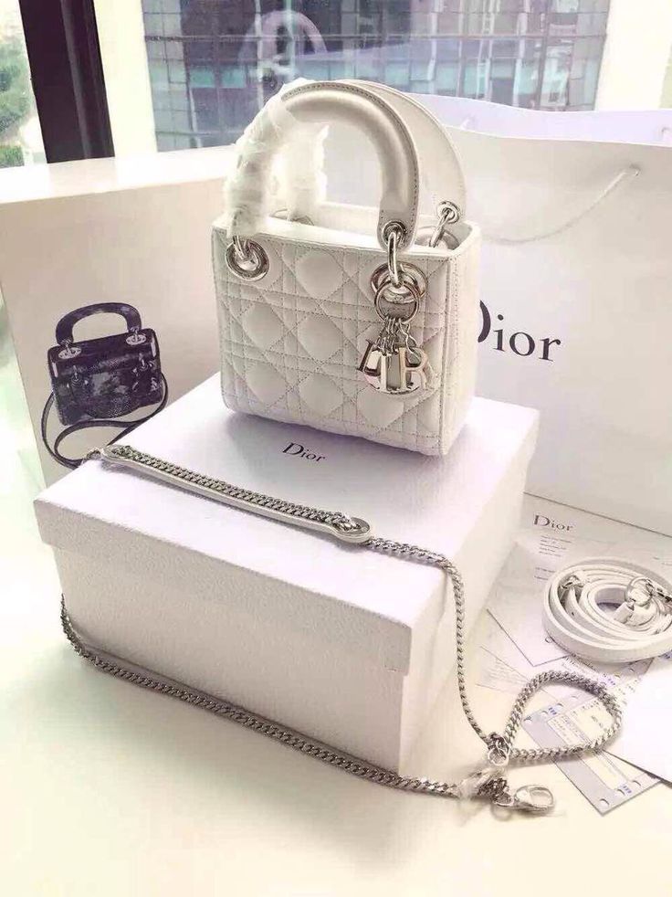 D-I-O-R Luxury Mini Patent Lady Style Women Bag – Black | Premium Edition (White)