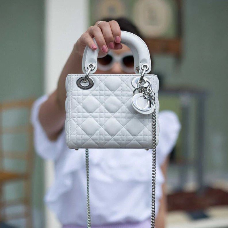 D-I-O-R Luxury Mini Patent Lady Style Women Bag – Black | Premium Edition (White)