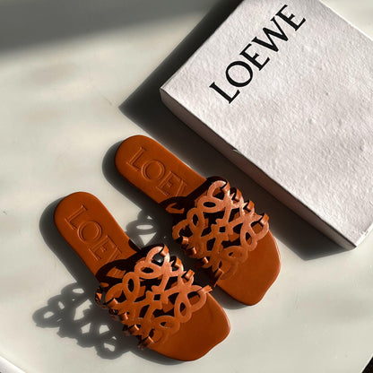 L-O-E-W-E Inspired Petal Anagram Women Slide – Premium Edition (Brown)