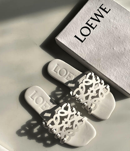 L-O-E-W-E Inspired Petal Anagram Women Slide – Premium Edition (White)