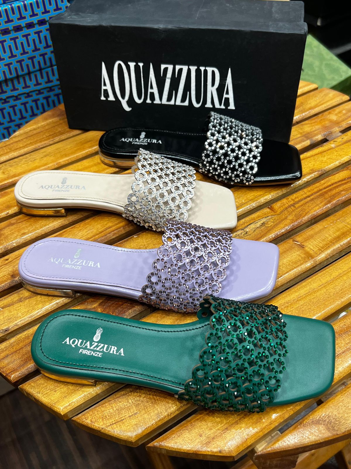 A-Q-U-A-Z-Z-U-R-A Inspired Ring Stone Flat – Elegant Women Footwear | (Purple)