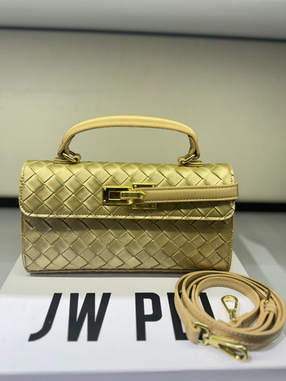 J-W-P-E-I Keyla Top Handle Women Bag – Premium Vegan Leather Edition (Gold)