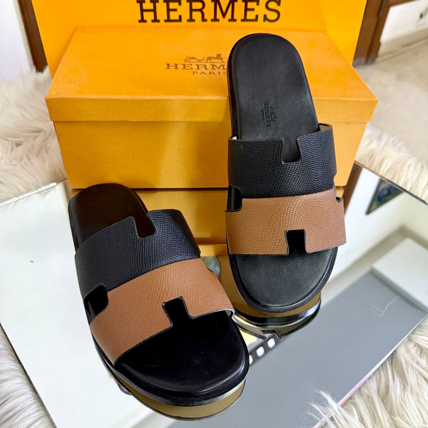 H-E-R-M-È-S Luxury Unisex Slippers – Premium Edition | (Brown)
