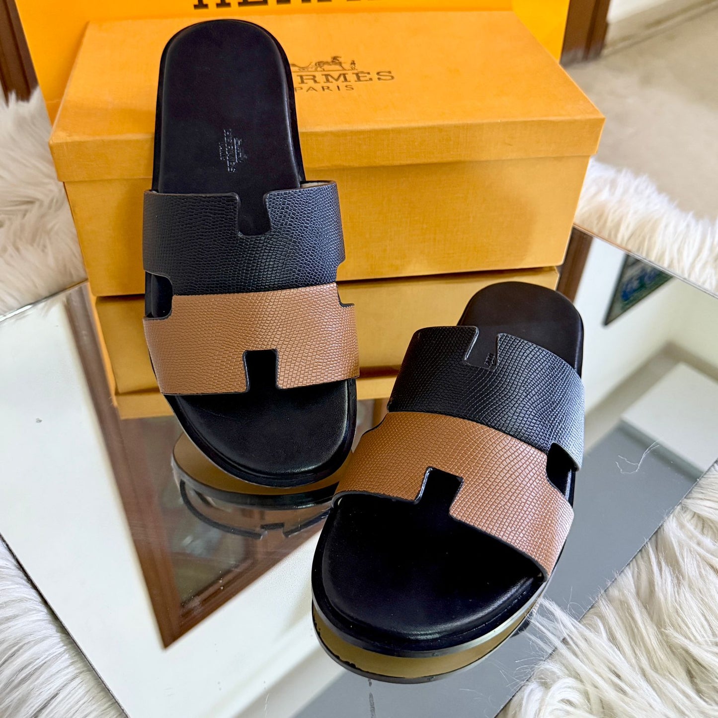 H-E-R-M-È-S Luxury Unisex Slippers – Premium Edition | (Brown)