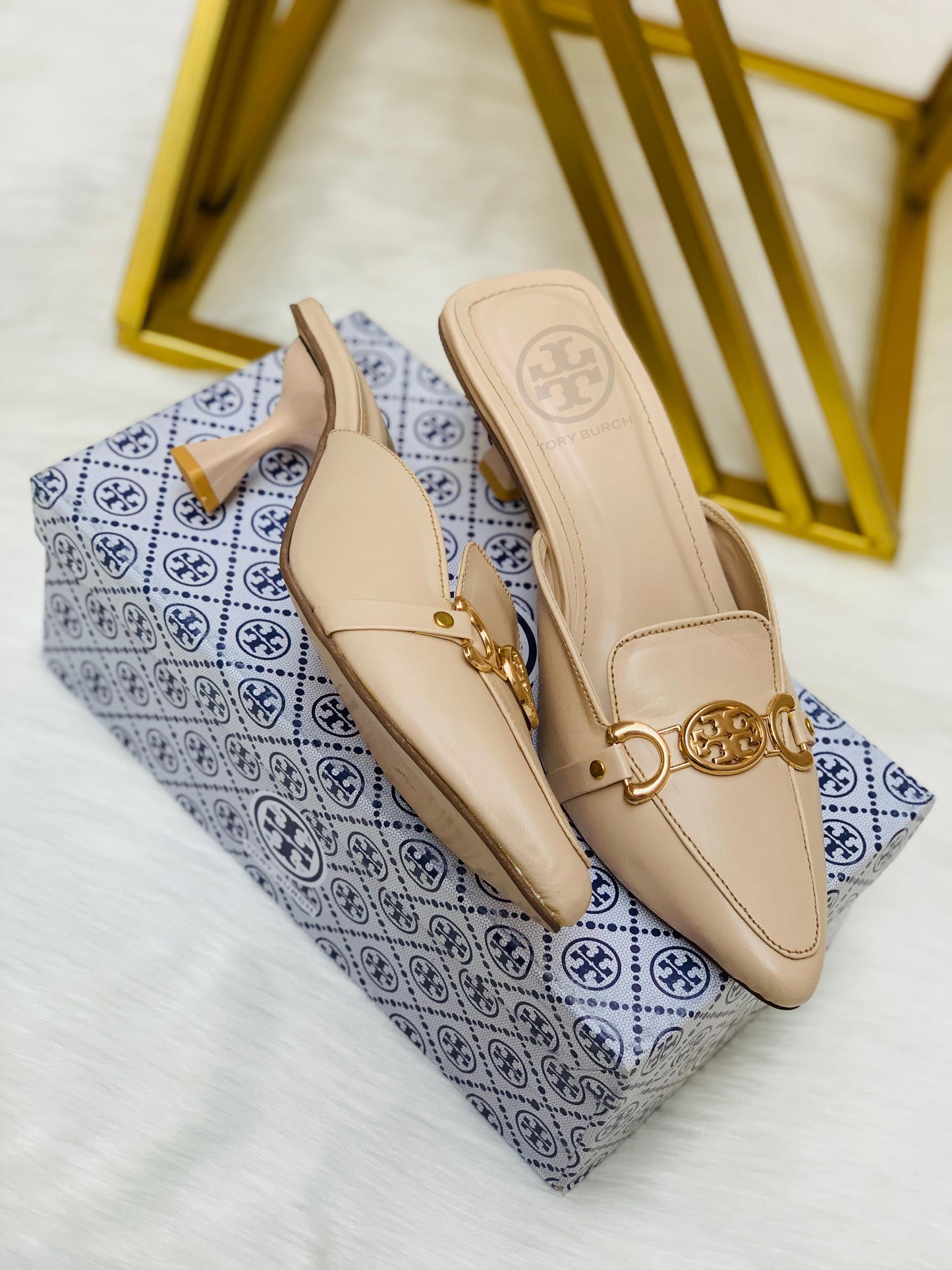 T-O-R-Y B-U-R-C-H Luxury Classic Heels – Elegant Women Footwear | (Beige)