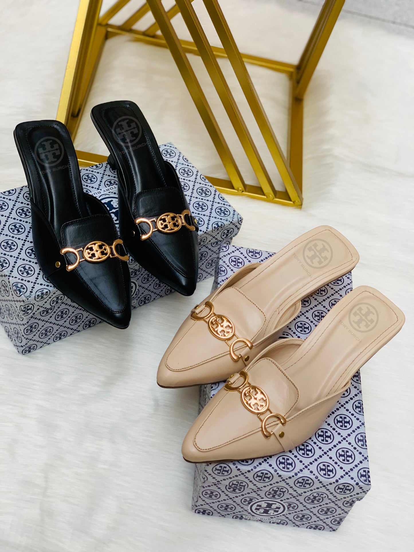 T-O-R-Y B-U-R-C-H Luxury Classic Heels – Elegant Women Footwear | (Beige)