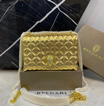 B-V-L-G-A-R-I Luxury Statement Crossbody Women Bag – Master High Quality | (Gold)
