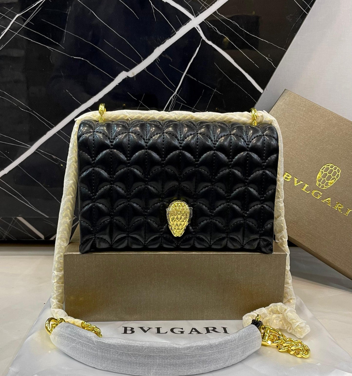 B-V-L-G-A-R-I Luxury Statement Crossbody Women Bag – Master High Quality | (Black)