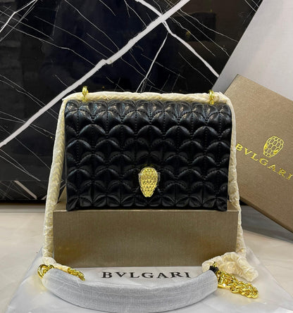 B-V-L-G-A-R-I Luxury Statement Crossbody Women Bag – Master High Quality | (Black)