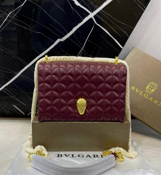 B-V-L-G-A-R-I Luxury Statement Crossbody Women Bag – Master High Quality | (Maroon)