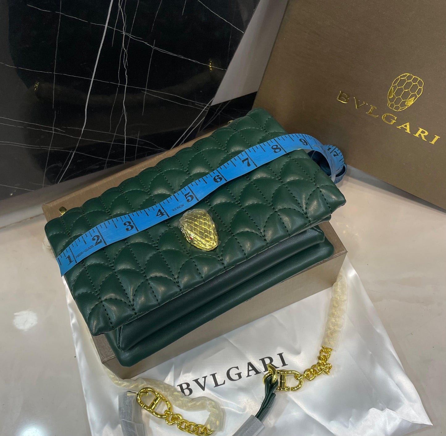 B-V-L-G-A-R-I Luxury Statement Crossbody Women Bag – Master High Quality | (Gold)