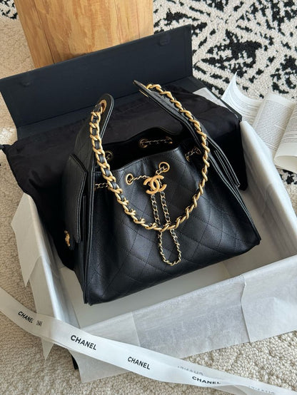 C-H-A-N-E-L 25 Hobo Women Bag – Effortless Chic Edition (Black)