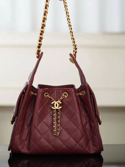 C-H-A-N-E-L 25 Hobo Women Bag – Effortless Chic Edition (Maroon)